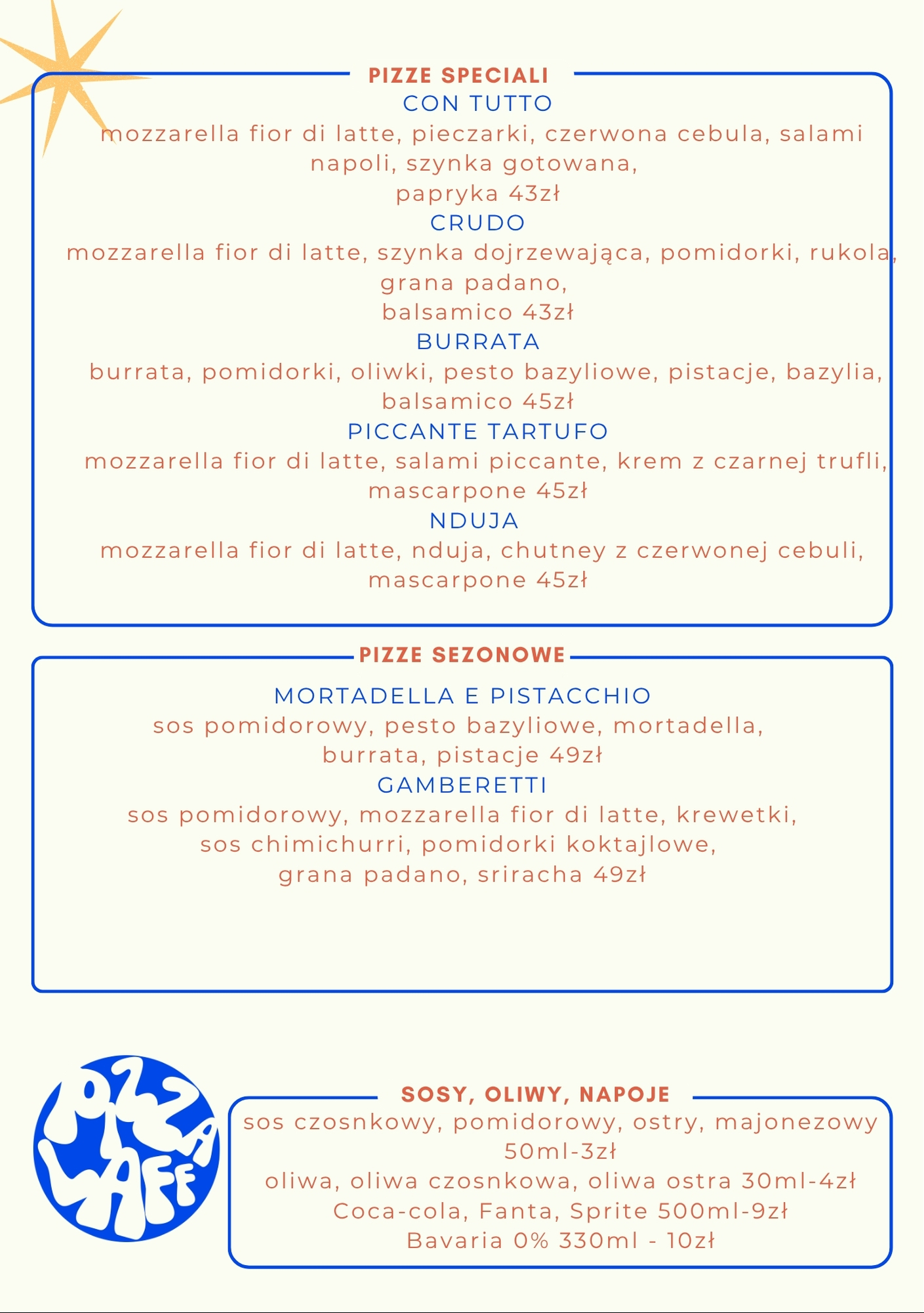 Pizza Laff – menu pizzerii Władysławowo Chłapowo